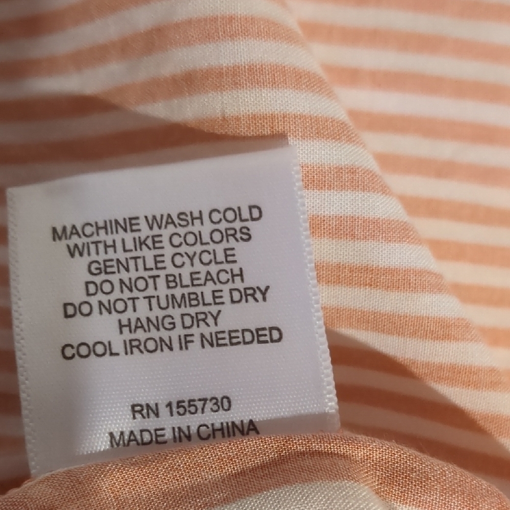Orange and White Striped Button-Up Shirt - Picture 4 of 5